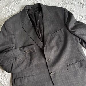 Chaps mens size‎ 46R 100% wool gray pinstripe single breasted 2 button blazer